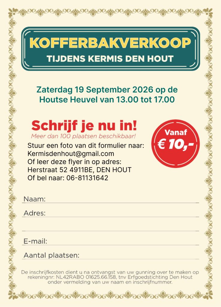Kofferbakverkoop tijdens Houtse Kermis in Oosterhout