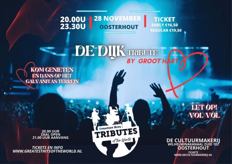 Greatest Hits of the World – De Dijk Tribute – Oosterhout — muziek in Oosterhout
